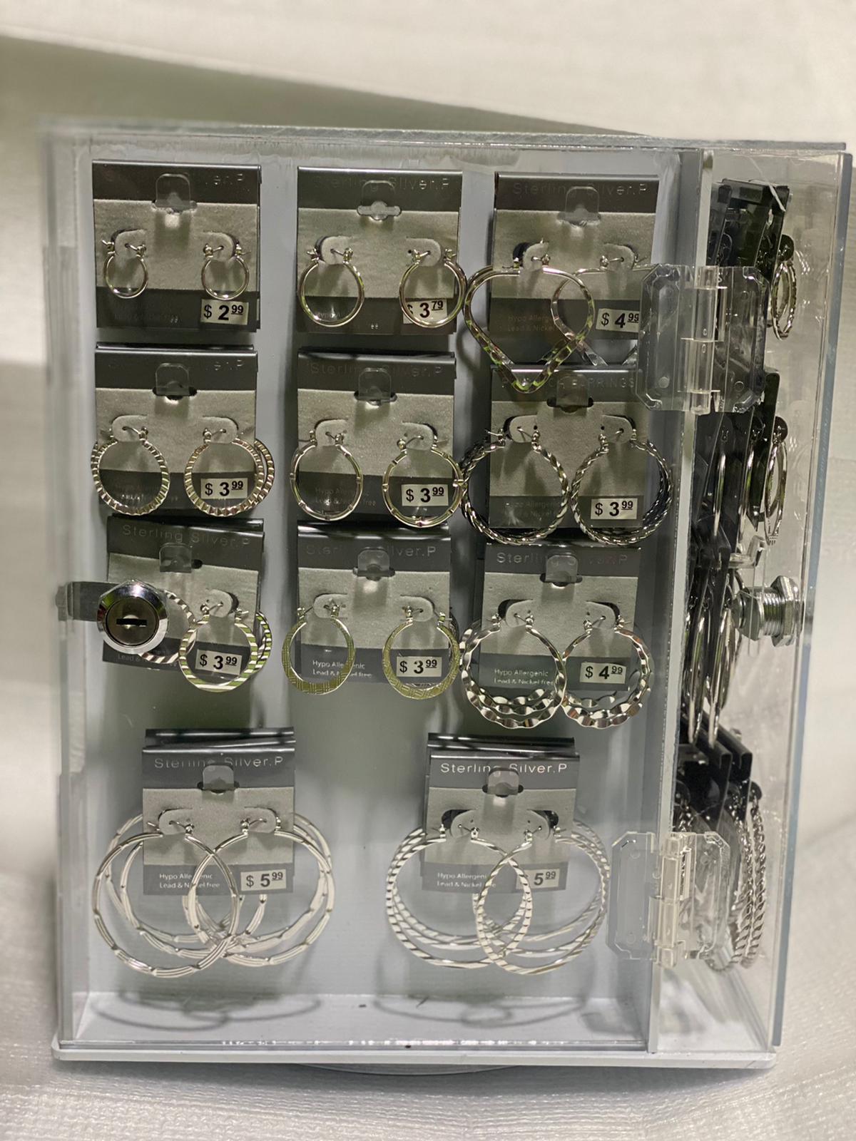 Jewelry 4 Way Pink catch Gold/ silver 144 ct. Display Case #1060 any -3 /count