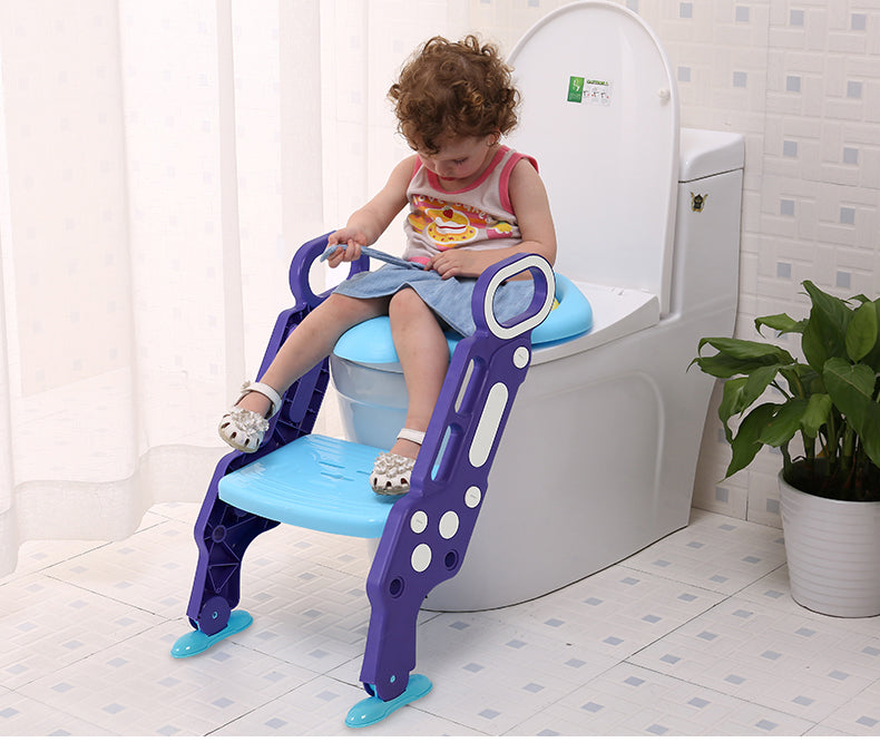 Baybee Paws Children's Potty Toilet Trainer Seat with Step Ladder (Purple-Blue)