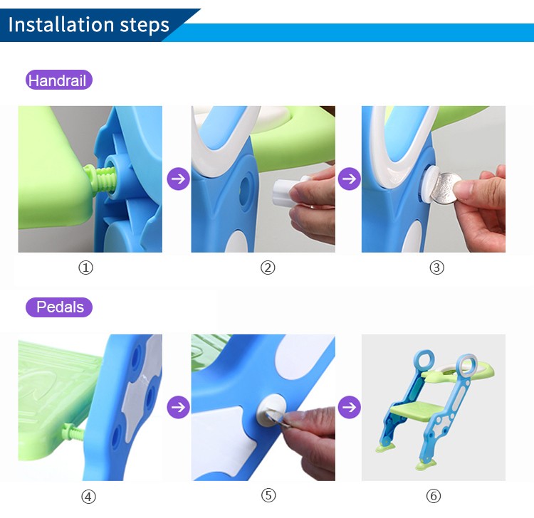 Baybee Paws Children's Potty Toilet Trainer Seat with Step Ladder (Purple-Blue)