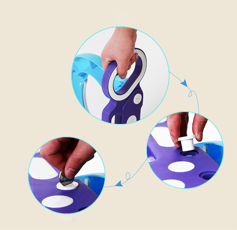 Baybee Paws Children's Potty Toilet Trainer Seat with Step Ladder (Purple-Blue)