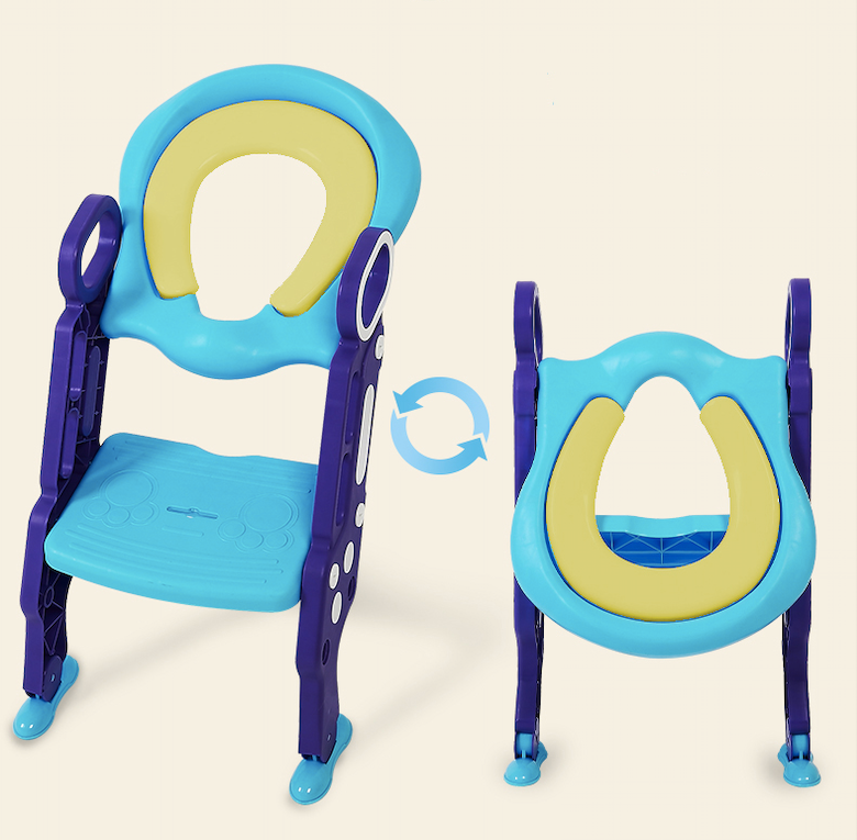Baybee Paws Children's Potty Toilet Trainer Seat with Step Ladder (Purple-Blue)